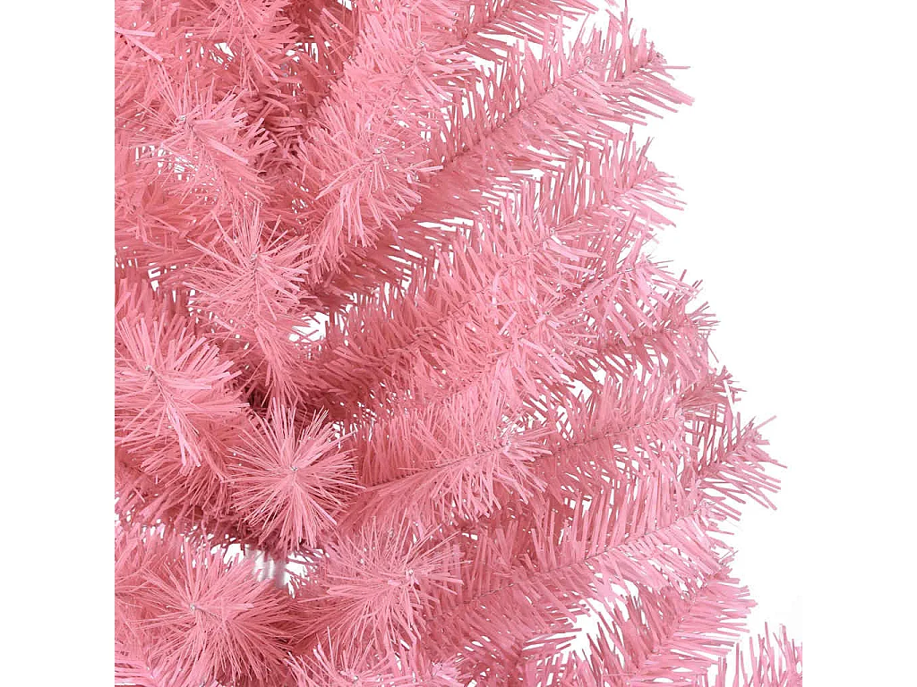Albero di Natale Artificiale a Metà con Supporto Rosa 120cm PVC