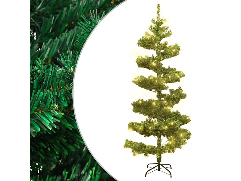 Spiral-Weihnachtsbaum mit Beleuchtung und Ständer Grün 180 cm