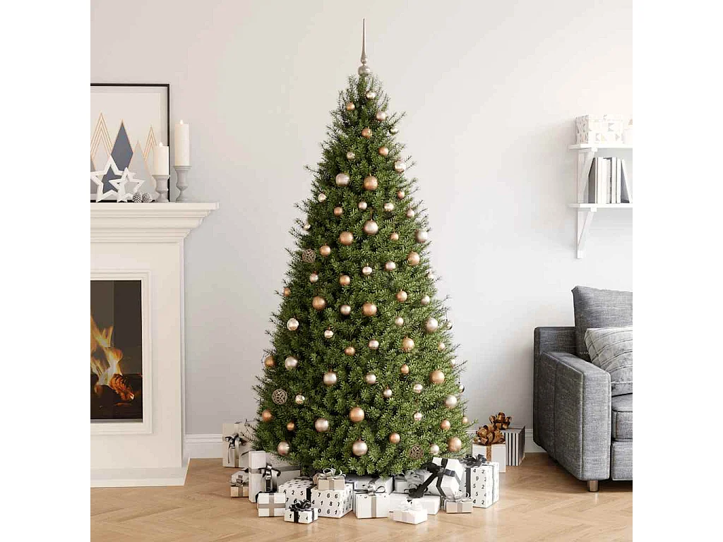 Set de boules de Noël avec pic et 300 LED 120pcs Doré rose