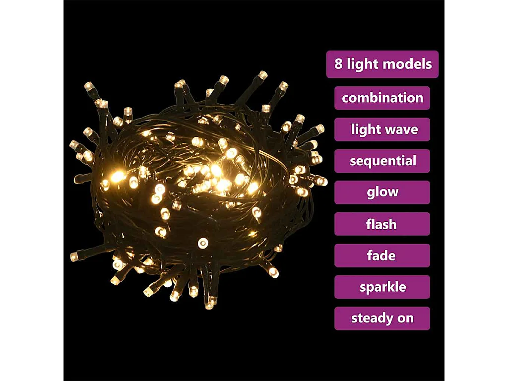 Set de boules de Noël avec pic et 300 LED 120pcs Doré rose