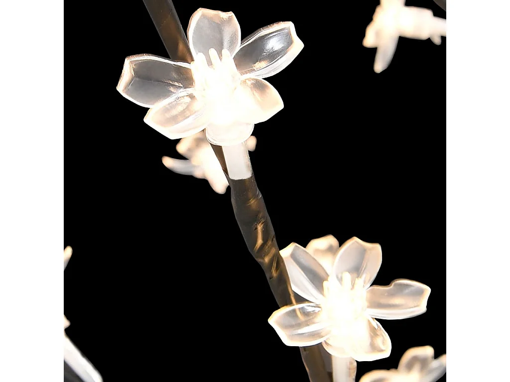 Árvore de Natal 128 LED flor cerejeira luz branco quente 120 cm