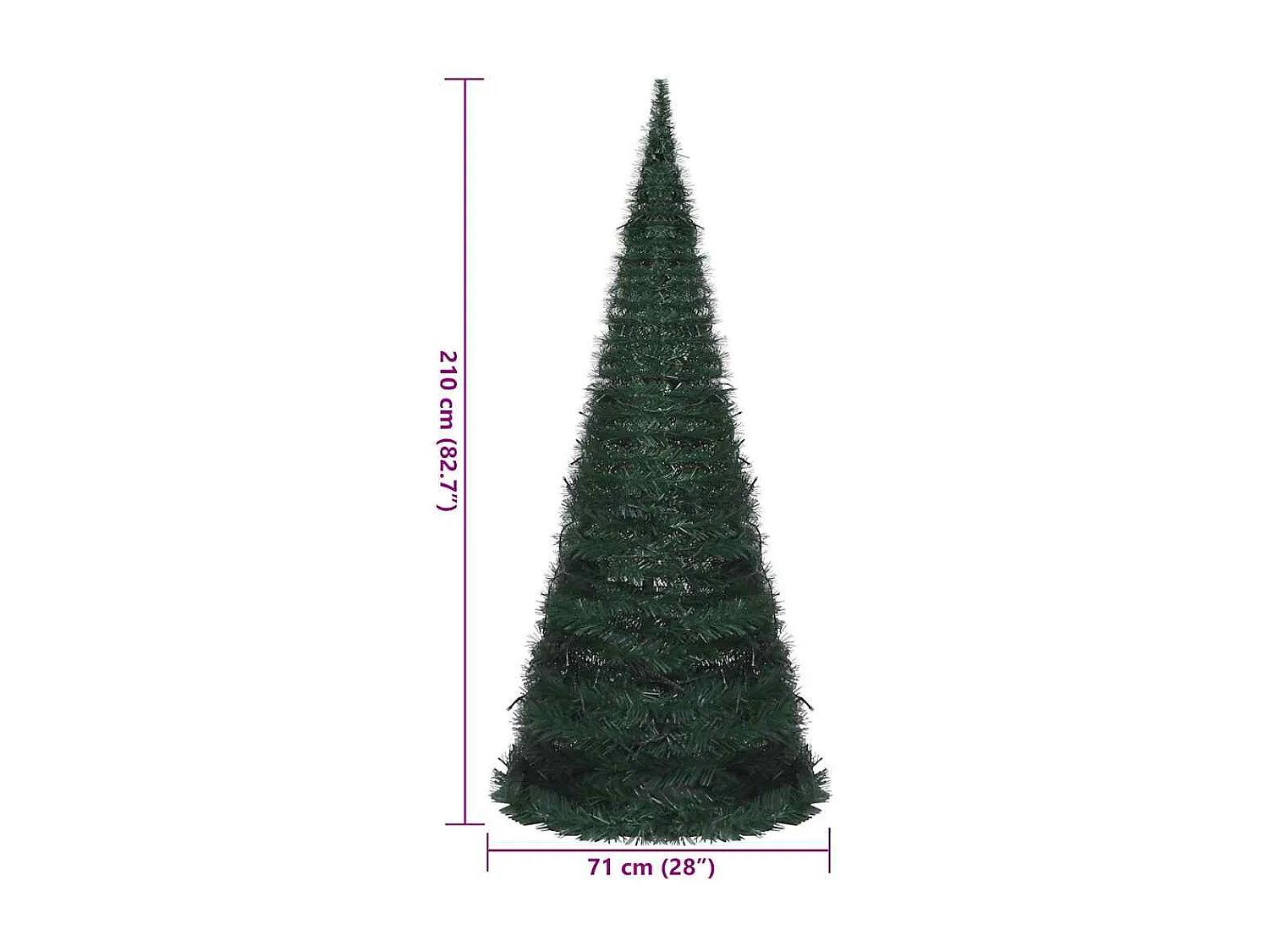 Sapin de Noël artificiel pré-éclairé avec guirlandes vert 210cm
