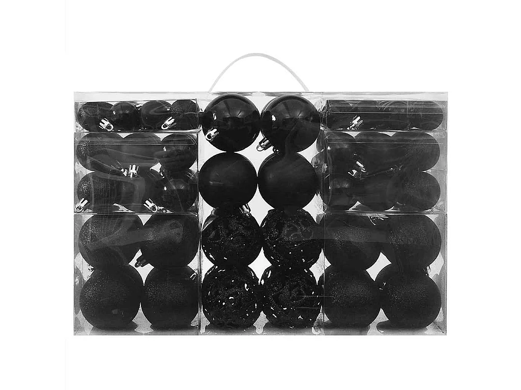 Ensemble de boules de Noël 100 pcs Noir