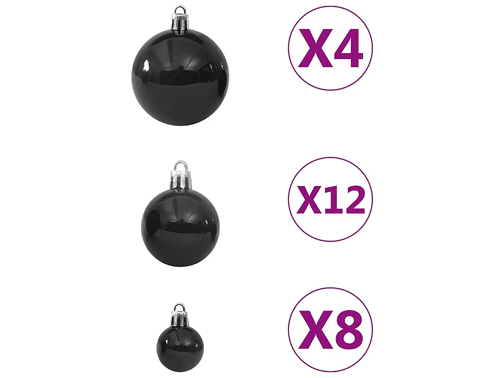 Ensemble de boules de Noël 100 pcs Noir