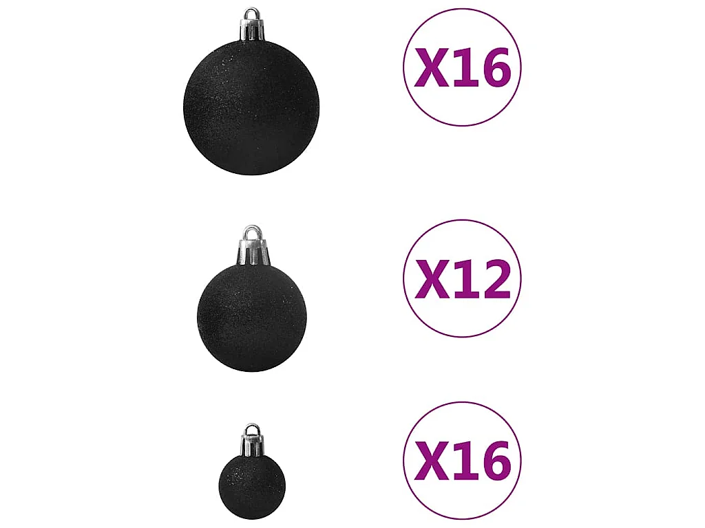 Ensemble de boules de Noël 100 pcs Noir