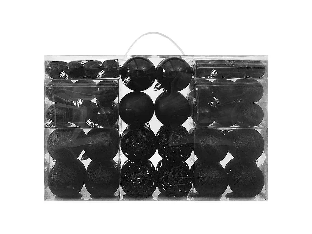 Ensemble de boules de Noël 100 pcs Noir