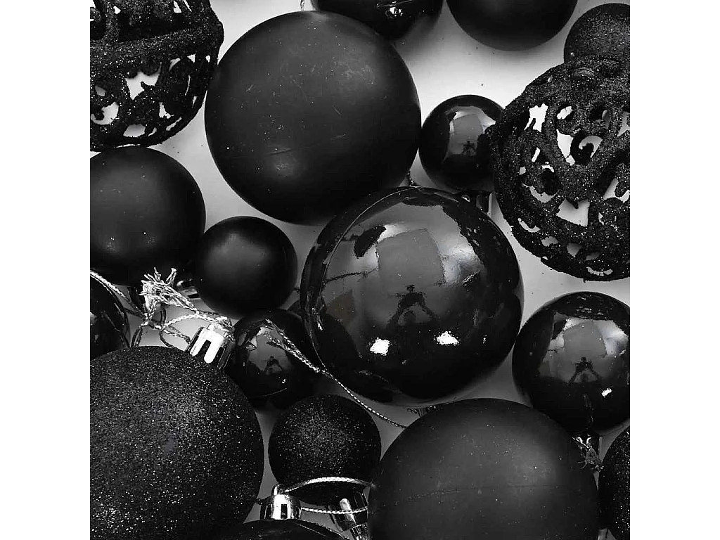 Ensemble de boules de Noël 100 pcs Noir