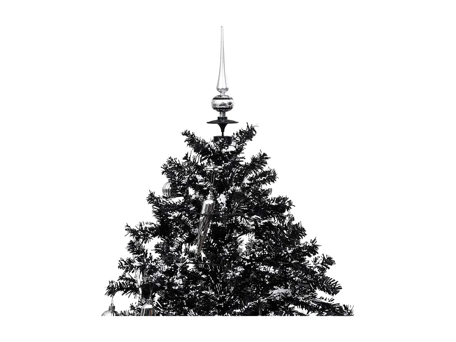 Kerstboom sneeuwend met paraplubasis 170 cm PVC zwart