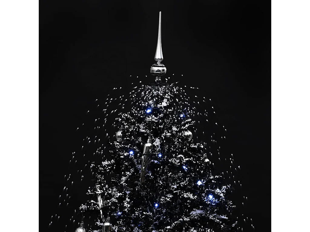 Kerstboom sneeuwend met paraplubasis 170 cm PVC zwart
