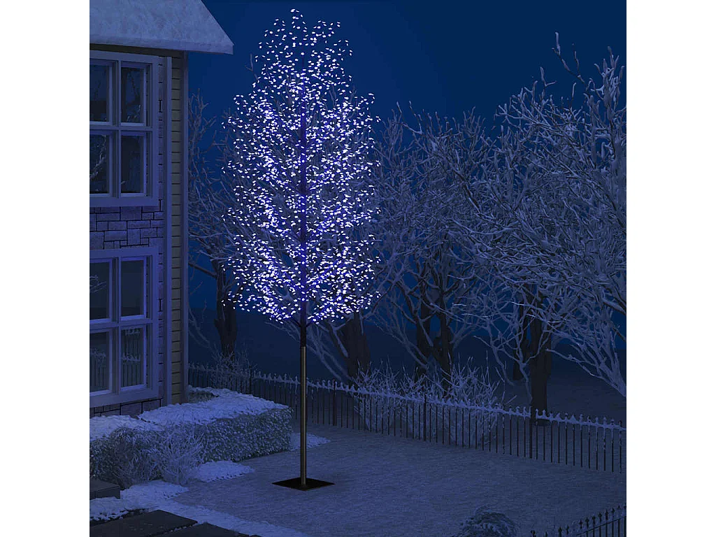 Sapin de Noël 2000 LED bleu Cerisier en fleurs 500 cm