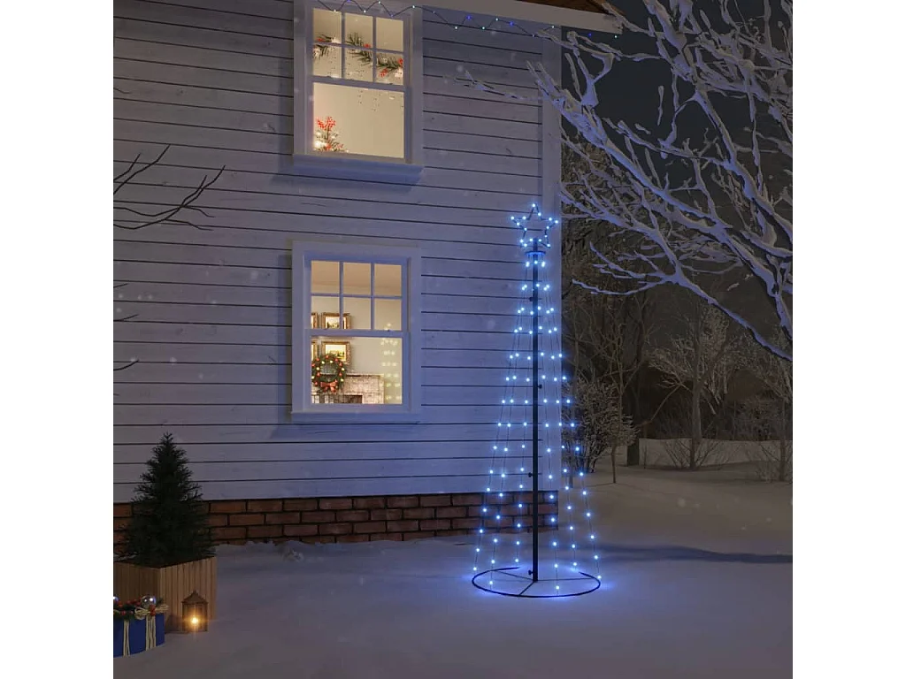 Arbre de Noël cône 108 LED Bleues 70x180 cm