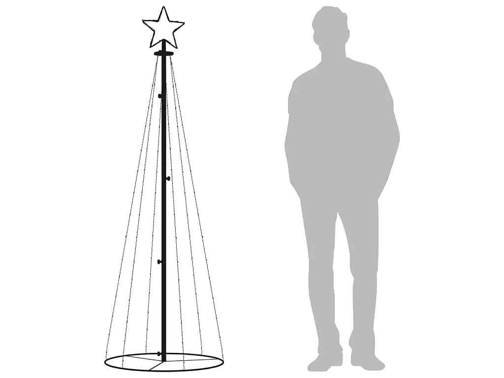 Arbre de Noël cône 108 LED Bleues 70x180 cm