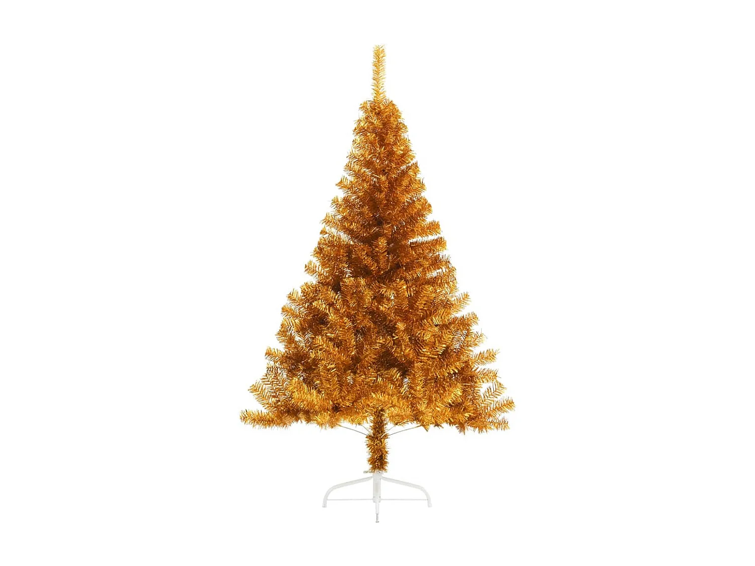 Albero di Natale Artificiale a Metà con Supporto Oro 180 cm PET