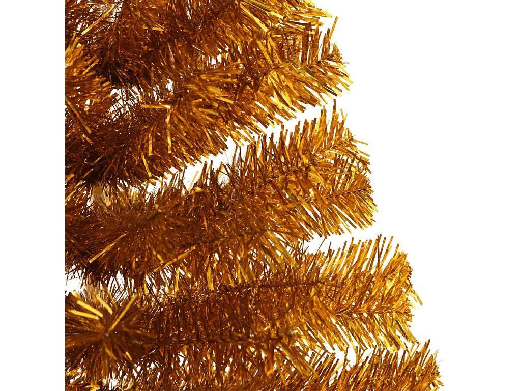 Demi sapin de Noël artificiel avec support doré 180 cm PET