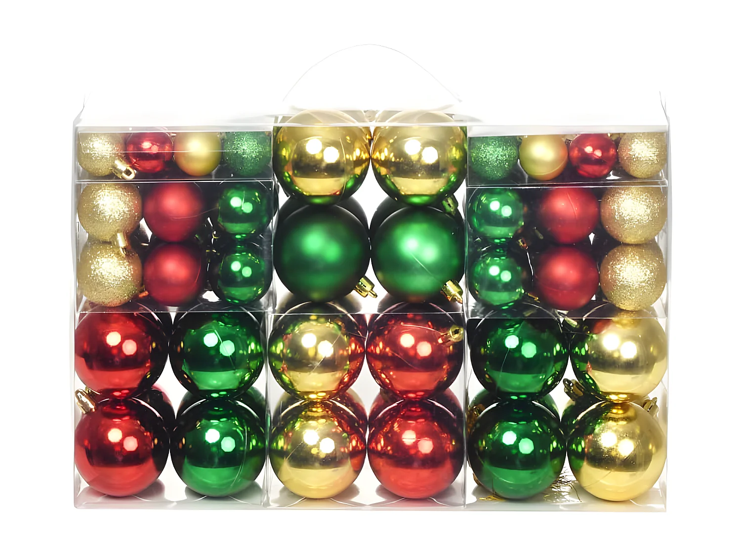 Boules de Noël 100 pcs Rouge/Doré/Vert