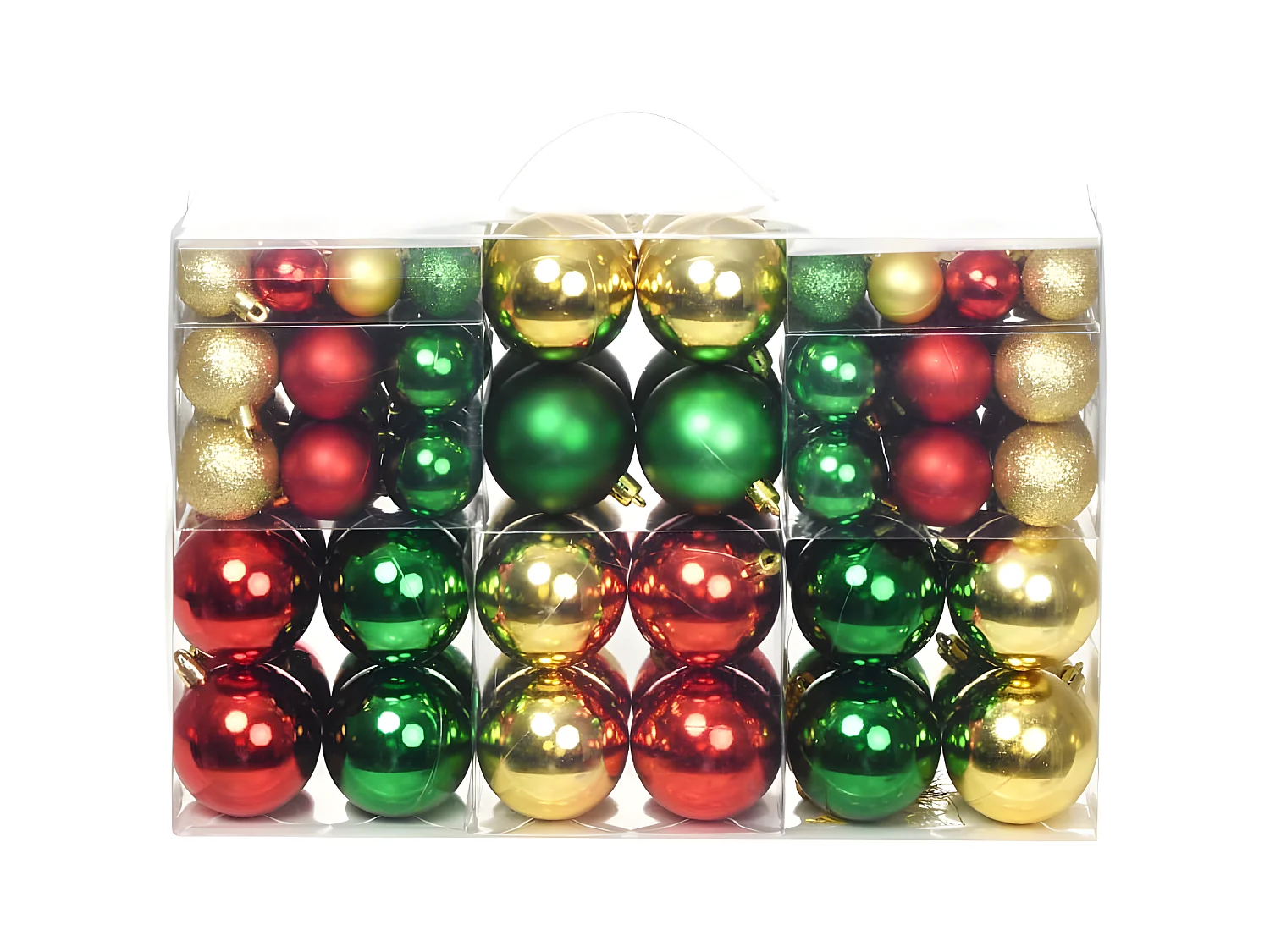 Weihnachtskugeln 100 Stk. Rot/Golden/Grün