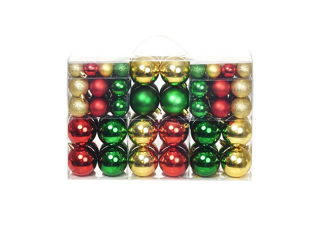 Kerstballen 100 st rood/goudkleurig/groen