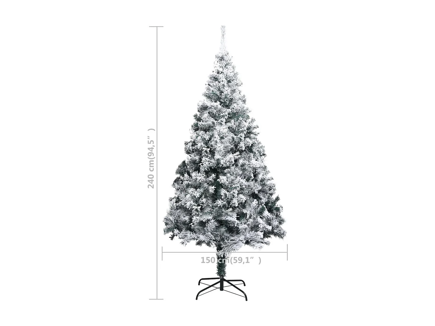 Árbol de Navidad artificial verde con nieve 240 cm