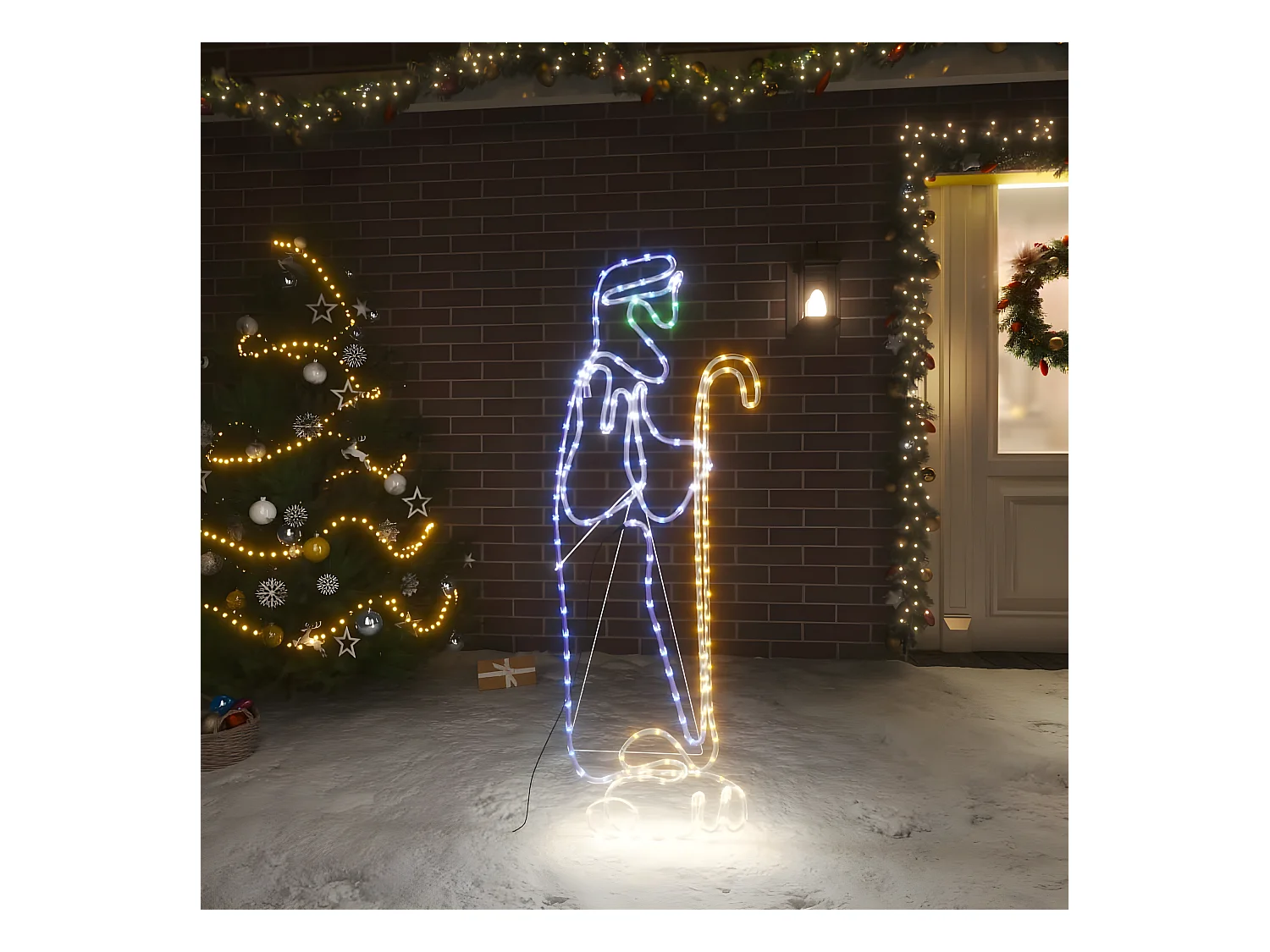 Figurine de Noël Berger et agneau avec 168 LED 102,5x35 cm
