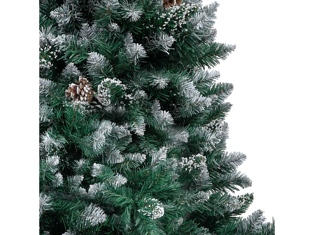 Árbol de Navidad artificial con piñas y nieve blanca 150 cm