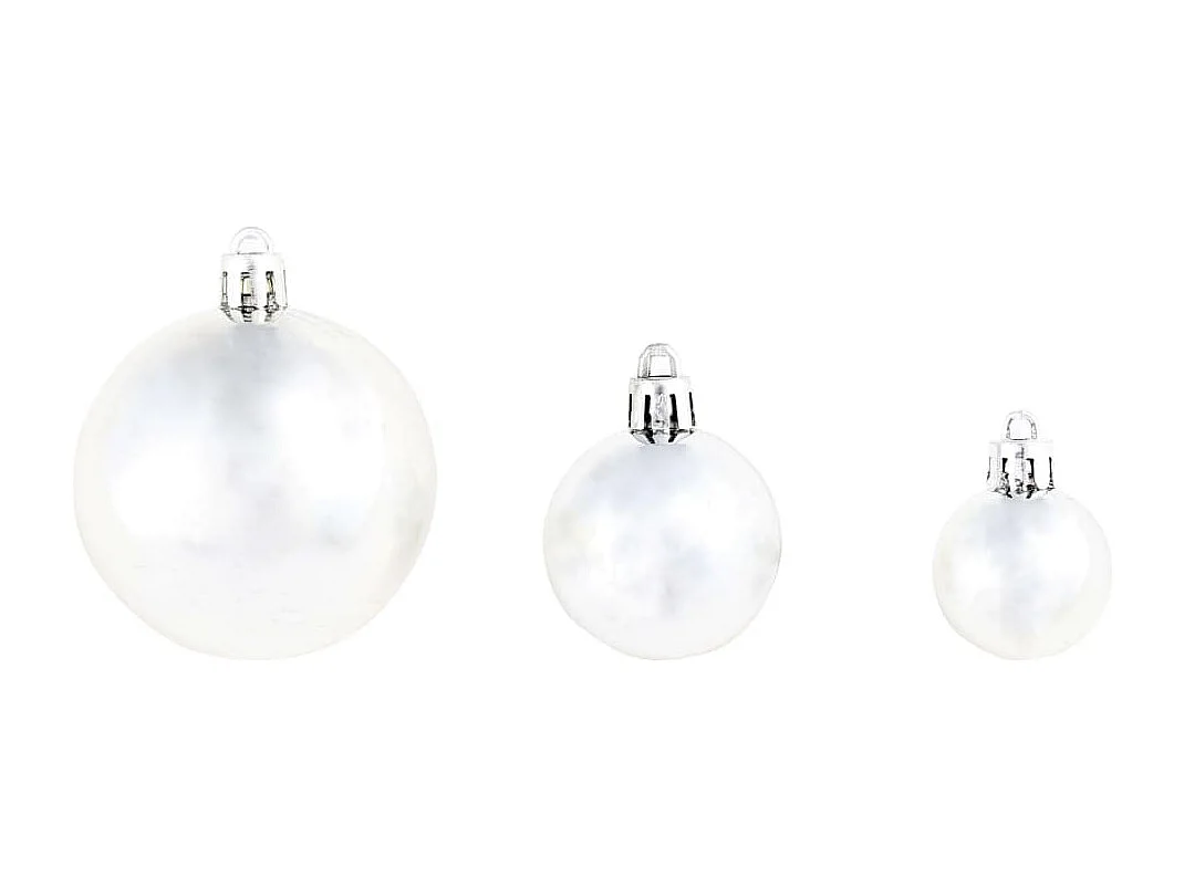 Ensemble de boules de Noël 100 pcs 3/4/6 cm Argenté