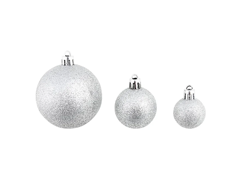 100-delige Kerstballenset 3/4/6 cm zilverkleurig