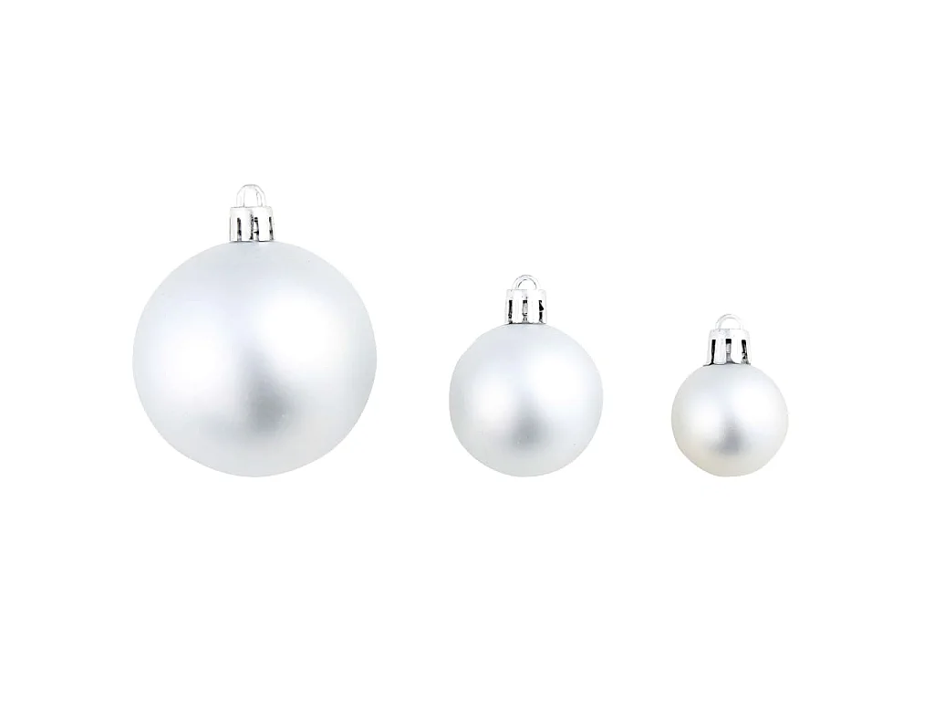100-delige Kerstballenset 3/4/6 cm zilverkleurig