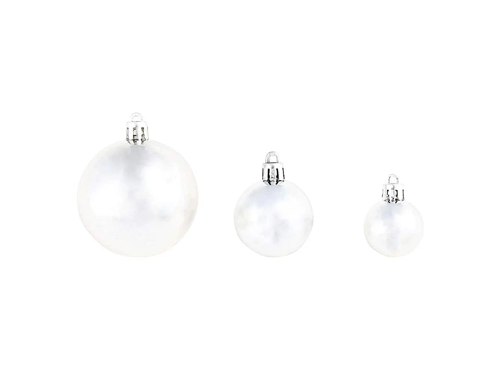 Ensemble de boules de Noël 100 pcs 3/4/6 cm Argenté