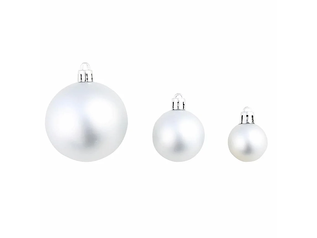 Ensemble de boules de Noël 100 pcs 3/4/6 cm Argenté