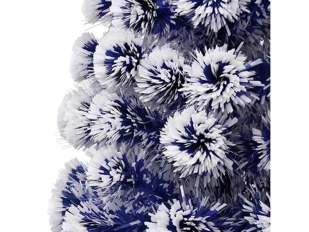 Kunstkerstboom met verlichting 120 cm glasvezel wit en blauw