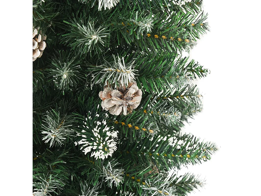 Árvore de Natal artificial fina com suporte PVC 210 cm