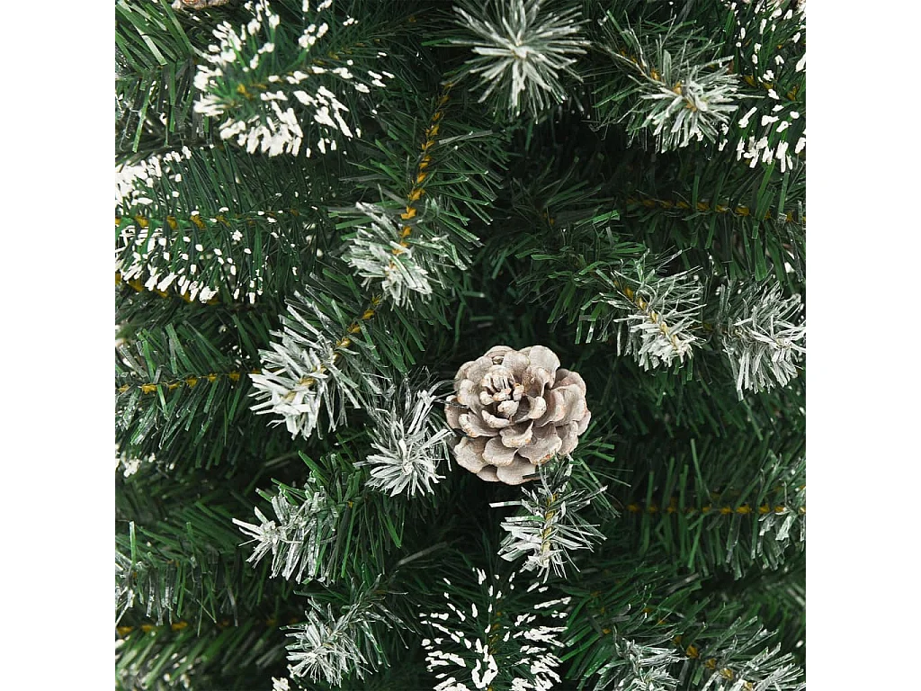 Árvore de Natal artificial fina com suporte PVC 210 cm
