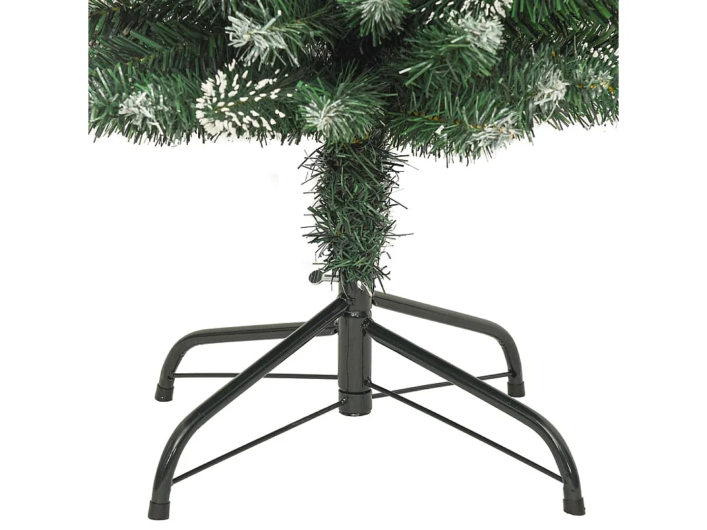 Árvore de Natal artificial fina com suporte PVC 210 cm