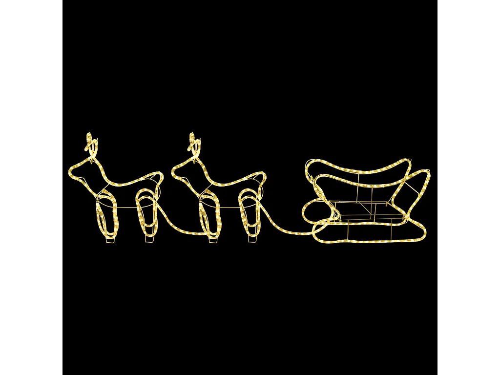 Kerstdecoratie rendieren en slee 576 LED's