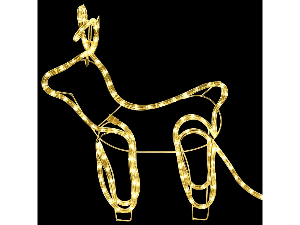 Décoration de Noël Rennes et traîneau 576 LED Extérieur