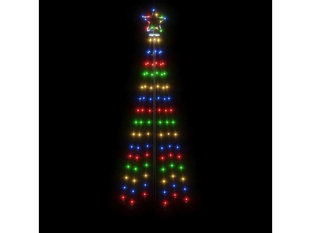 Árvore de Natal com espigão 108 luzes LED 180 cm colorido