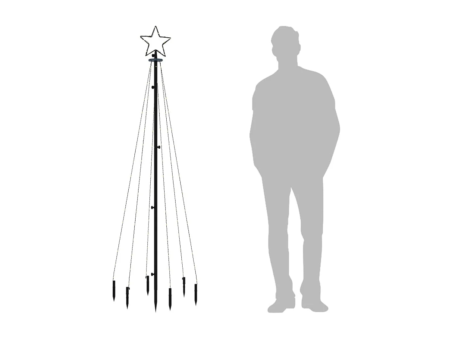 Árvore de Natal com espigão 108 luzes LED 180 cm colorido