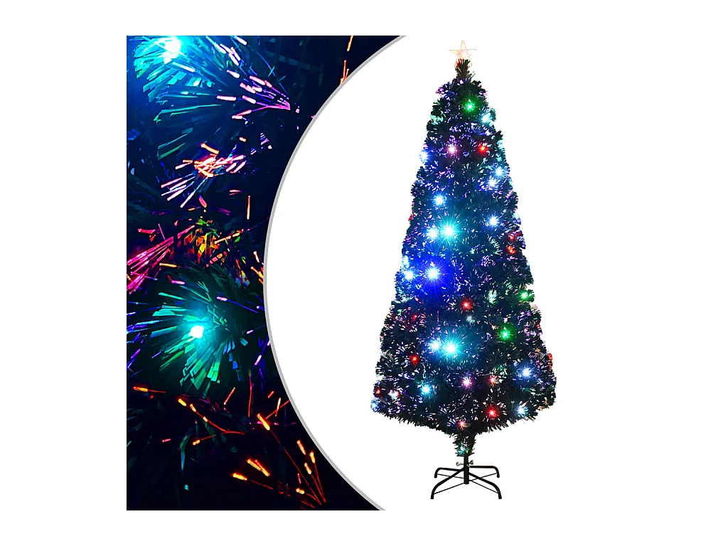 Kerstboom met LED en standaard 210 cm glasvezel