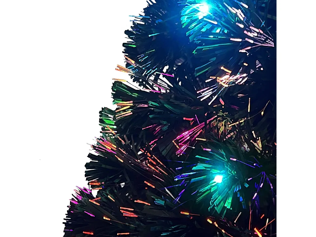 Albero di Natale Preilluminato con Supporto e LED 210 cm Fibra Ottica