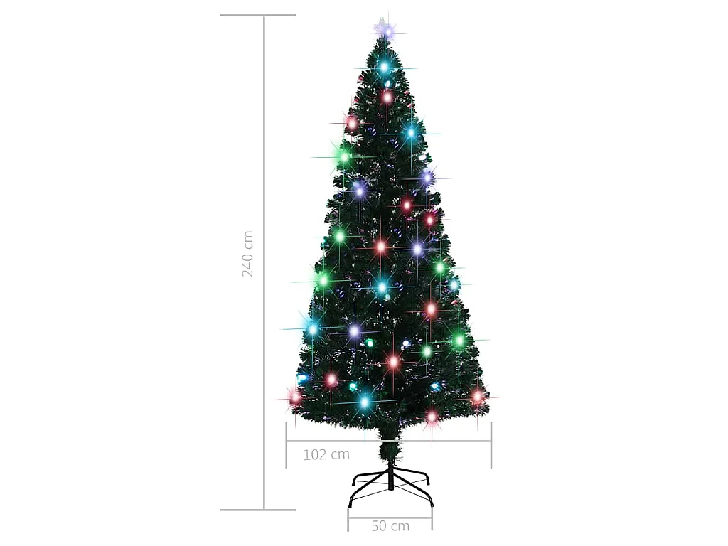 Arbre de Noël pré-éclairé avec support et LED 210 cm fibre optique