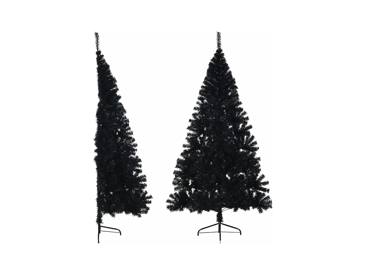 Kunstkerstboom met standaard half 240 cm PVC zwart