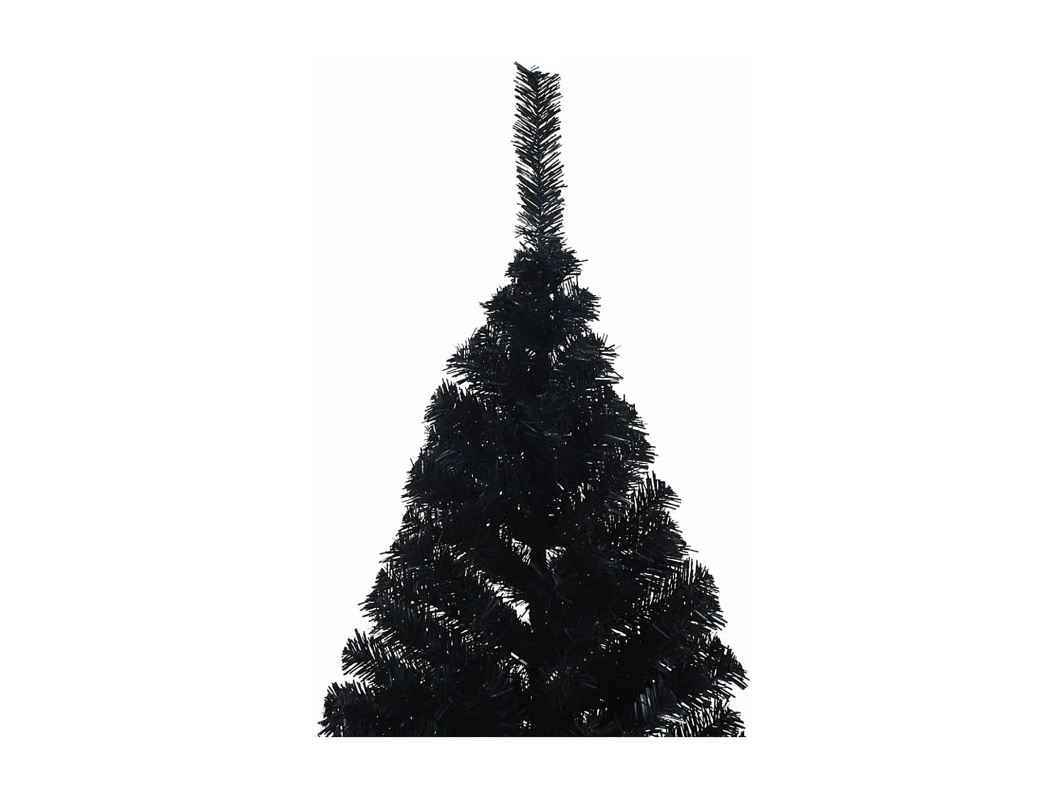 Meia árvore de Natal artificial com suporte 240 cm PVC preto