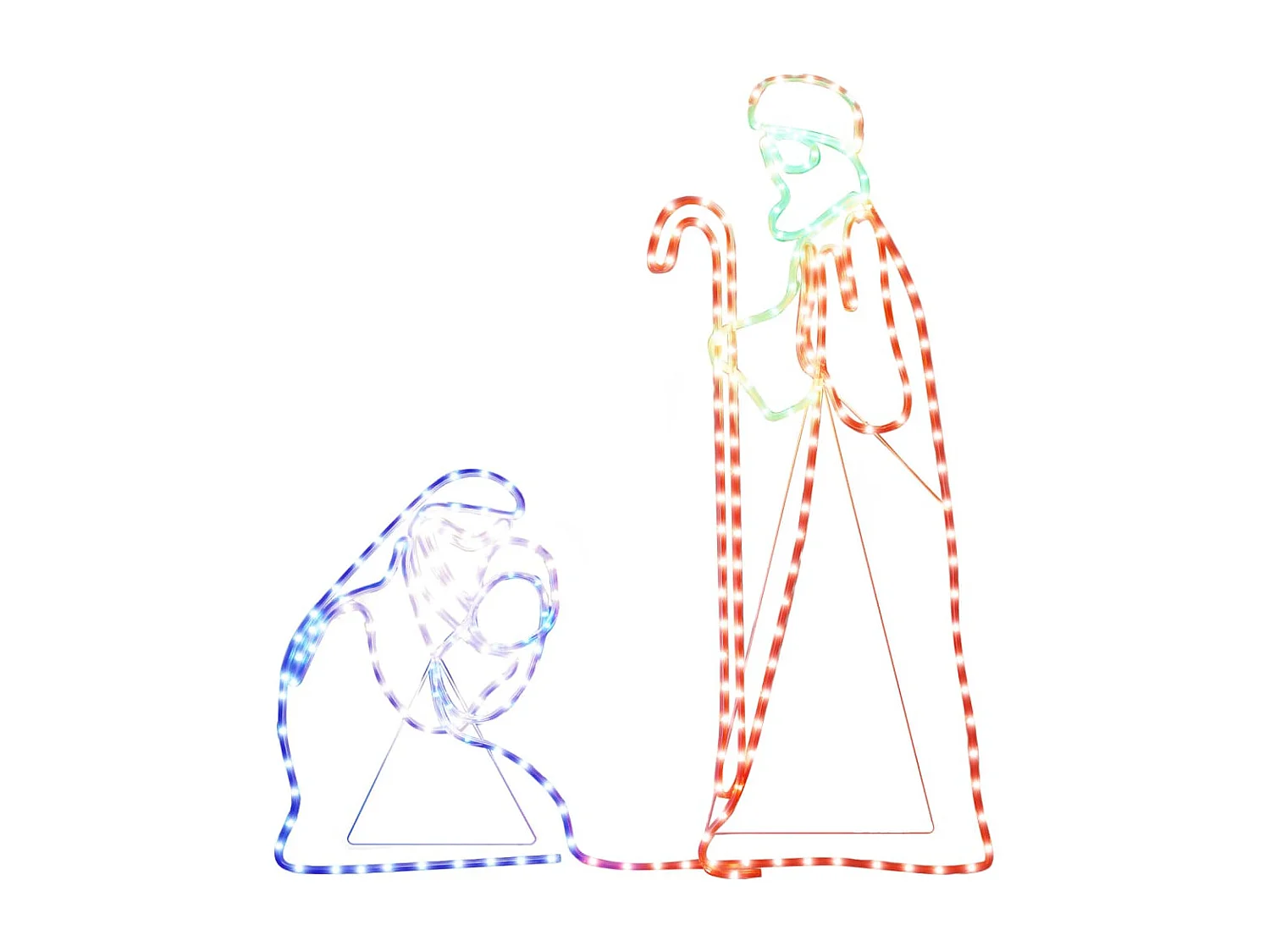 Figurine de Noël Marie et Joseph avec 264 LED 40x55 et 38x100cm