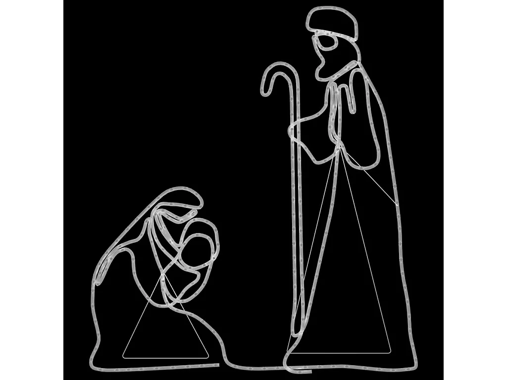 Figurine de Noël Marie et Joseph avec 264 LED 40x55 et 38x100cm