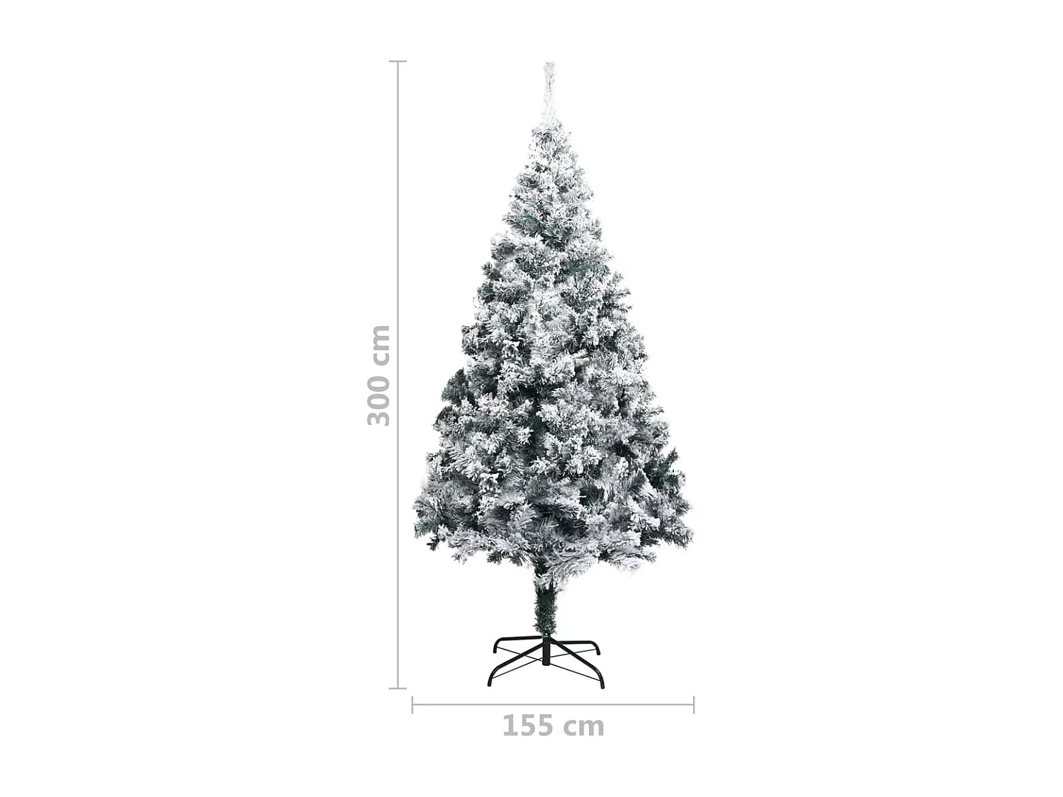 Künstlicher Weihnachtsbaum Beschneit Grün 300 cm PVC