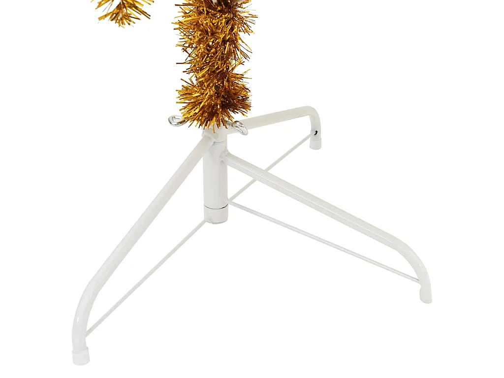 Medio árbol de Navidad artificial con soporte PET dorado 240 cm