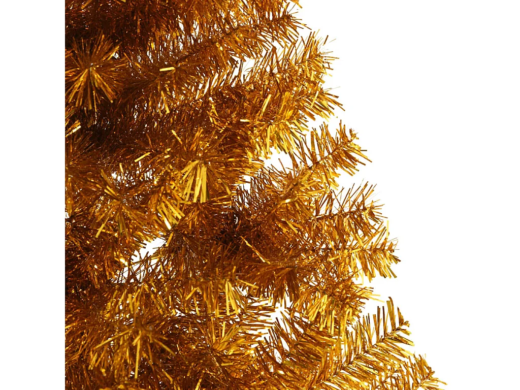 Medio árbol de Navidad artificial con soporte PET dorado 240 cm