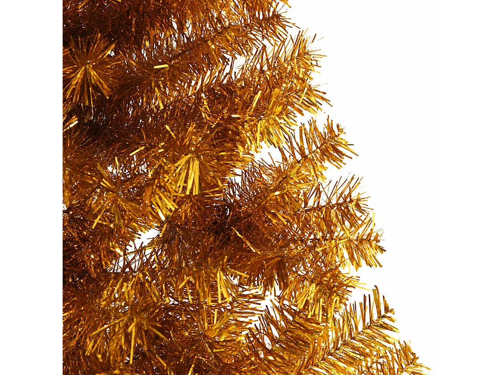 Medio árbol de Navidad artificial con soporte PET dorado 240 cm
