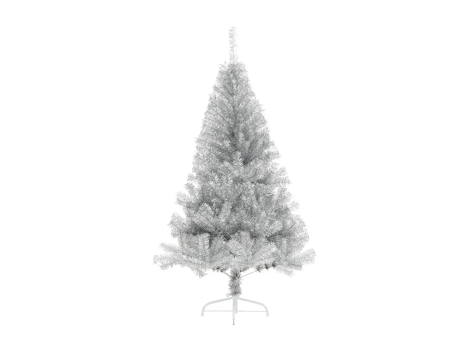 Künstlicher Halb-Weihnachtsbaum mit Ständer Silber 150 cm PET