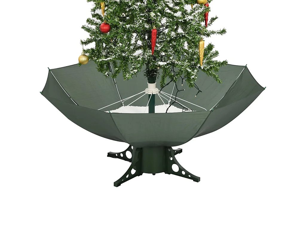 Kerstboom sneeuwend met paraplubasis 170 cm groen